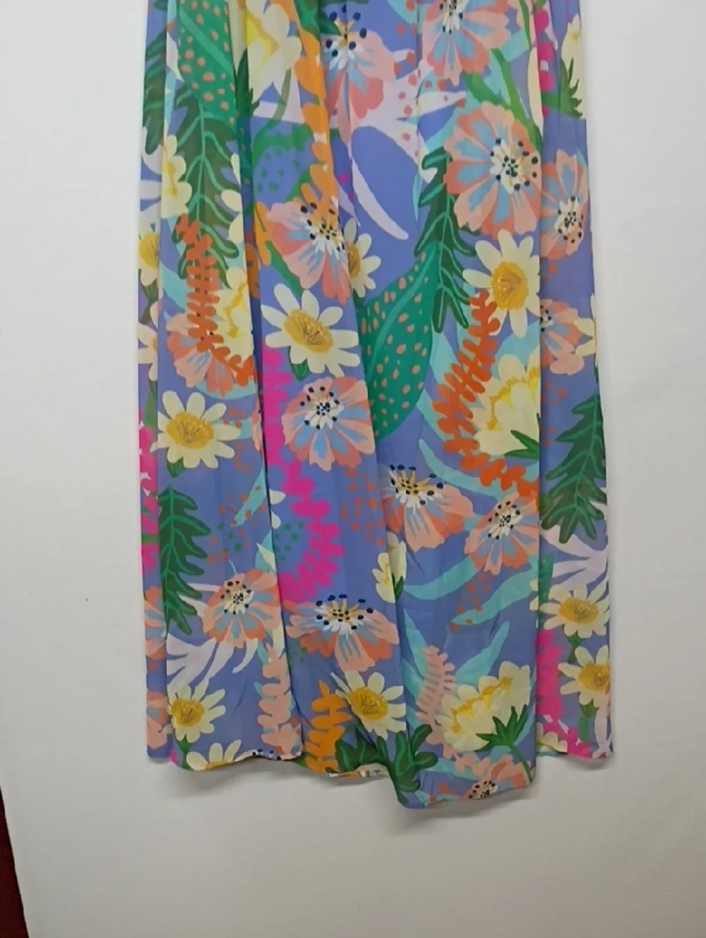 Entro Floral Trim Strapless Dress in Periwinkle - Picture 7 of 10
